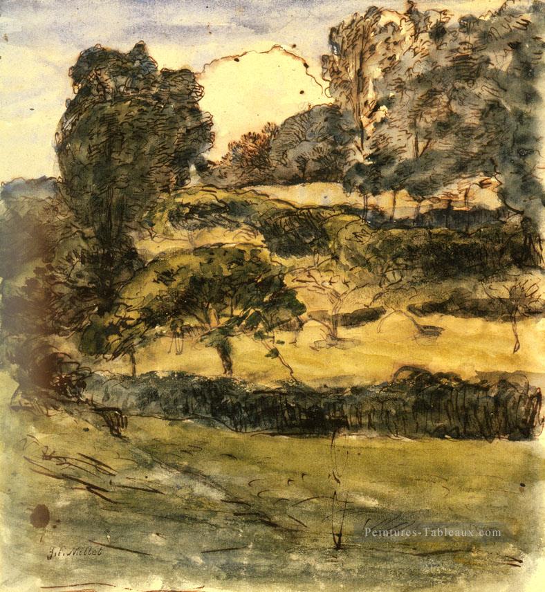 Pastures In Normandy Barbizon naturalism realism Jean Francois Millet Peintures à l'huile